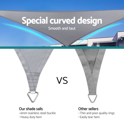 Instahut Waterproof Shade Sail Shade cloth Triangle Canopy 220GSM 4x4x4m - Image 6