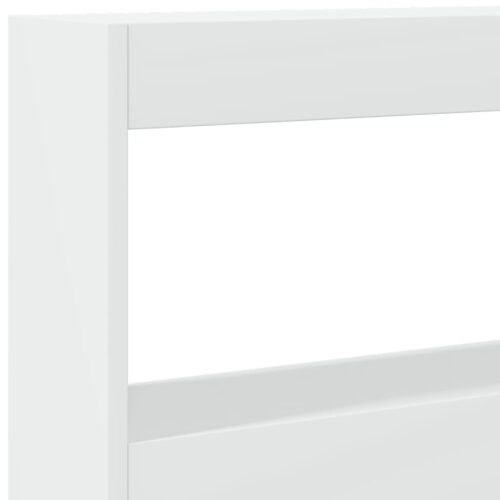 Headboard Cabinet with LED White 200cm - Image 8