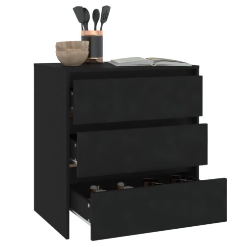 Sideboard Black 70x41x75cm Engineered Wood - Image 6