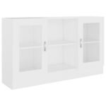 Vitrine Cabinet White 120x30.5x70cm Engineered Wood
