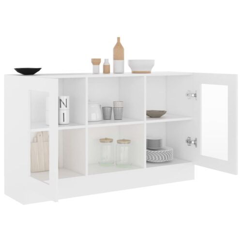 Vitrine Cabinet White 120x30.5x70cm Engineered Wood - Image 4