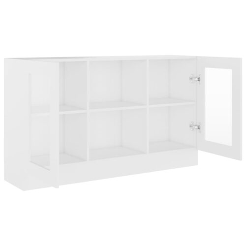 Vitrine Cabinet White 120x30.5x70cm Engineered Wood - Image 5