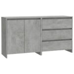 2-Piece Sideboard Concrete Grey Engineered Wood