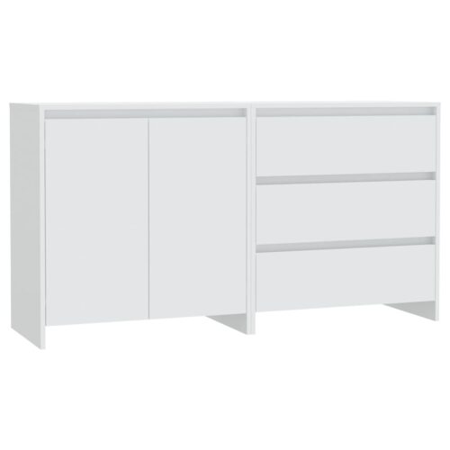 2-Piece Sideboard White Engineered Wood