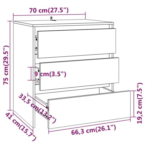 2-Piece Sideboard White Engineered Wood - Image 7