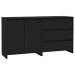 2-Piece Sideboard Black Engineered Wood
