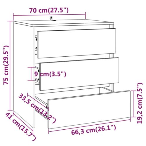 2-Piece Sideboard Black Engineered Wood - Image 7