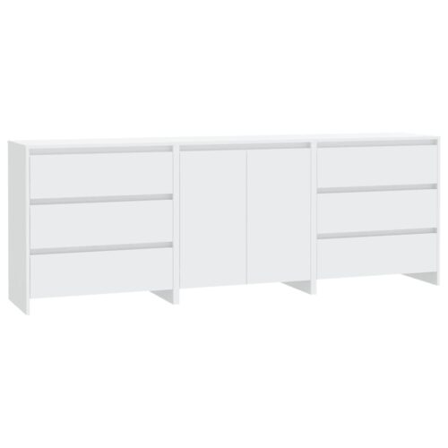 3-Piece Sideboard White Engineered Wood - Image 2