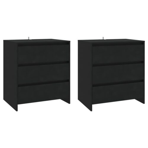 3-Piece Sideboard Black Engineered Wood - Image 3