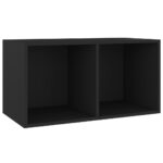 Vinyl Storage Box Black 71x34x36cm Engineered Wood