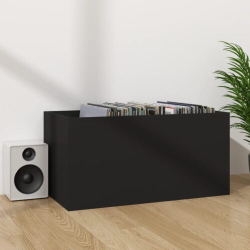 Vinyl Storage Box Black 71x34x36cm Engineered Wood - Image 7