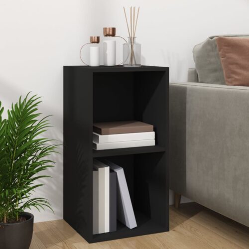 Vinyl Storage Box Black 71x34x36cm Engineered Wood - Image 8