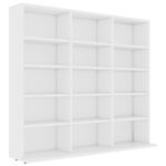 CD Cabinet White 102x23x89.5cm Engineered Wood