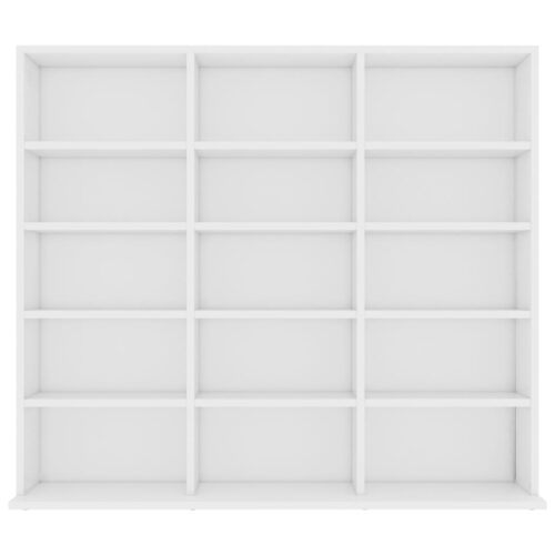 CD Cabinet White 102x23x89.5cm Engineered Wood - Image 4