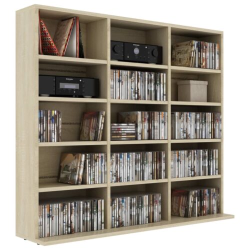 CD Cabinet Sonoma Oak 102x23x89.5cm Engineered Wood - Image 3