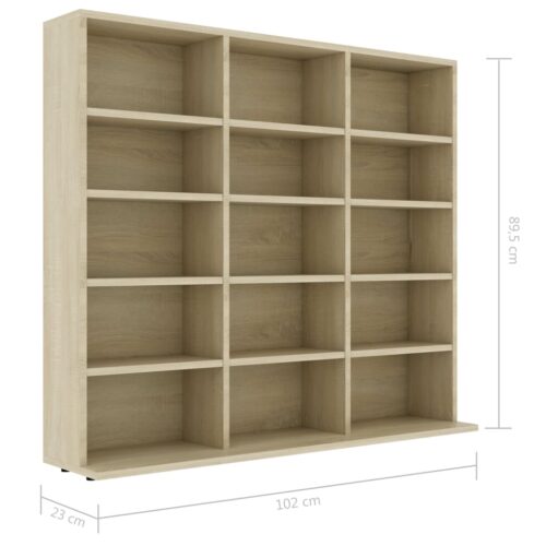 CD Cabinet Sonoma Oak 102x23x89.5cm Engineered Wood - Image 6