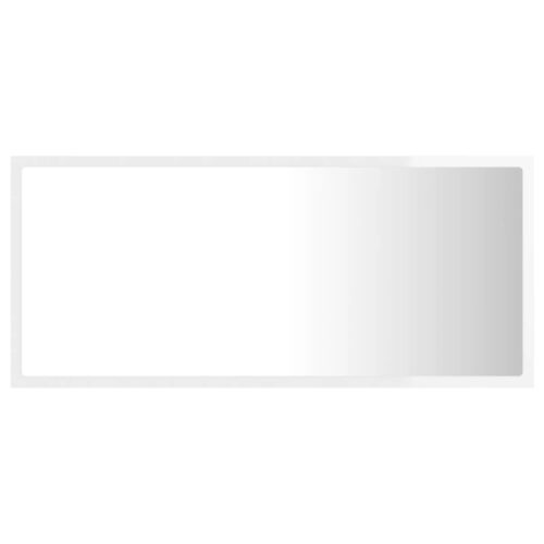 LED Bathroom Mirror High Gloss White 90x8.5x37cm Acrylic - Image 3