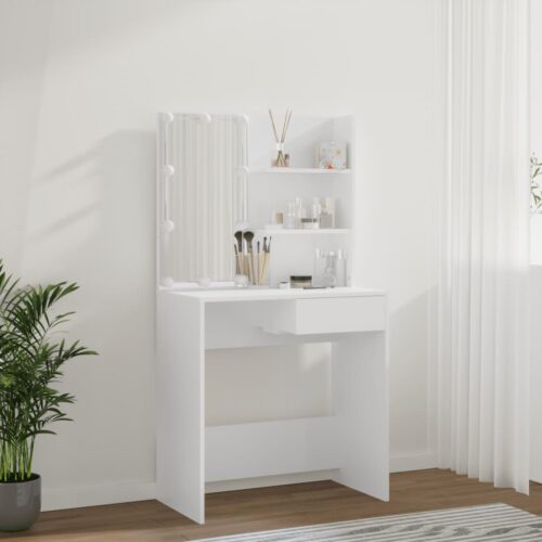Dressing Table with LED White 74.5x40x141cm - Image 11