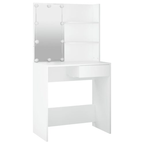 Dressing Table with LED White 74.5x40x141cm - Image 12