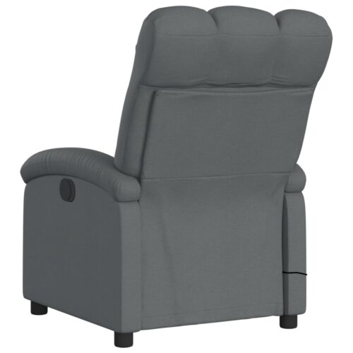 Massage Recliner Chair Dark Grey Fabric - Image 6