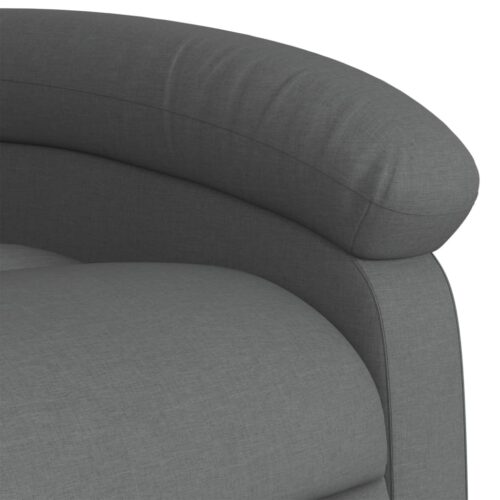 Massage Recliner Chair Dark Grey Fabric - Image 9