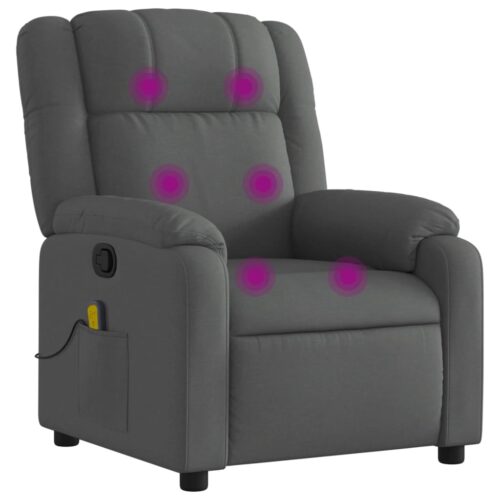 Massage Recliner Chair Dark Grey Fabric - Image 2