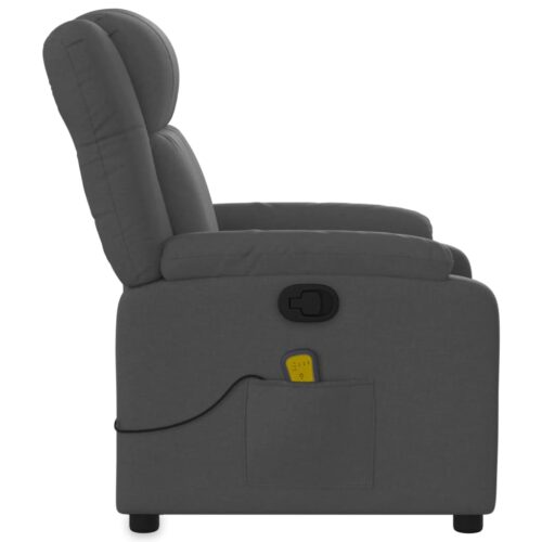 Massage Recliner Chair Dark Grey Fabric - Image 8
