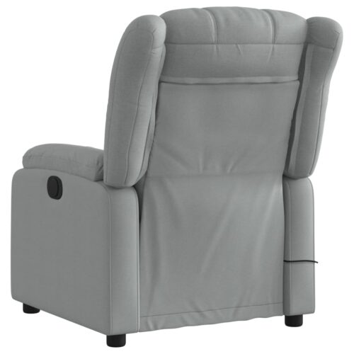 Massage Recliner Chair Light Grey Fabric - Image 4