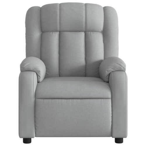 Massage Recliner Chair Light Grey Fabric - Image 7
