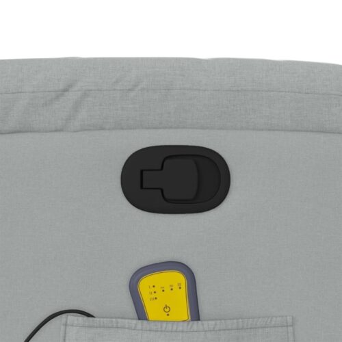 Massage Recliner Chair Light Grey Fabric - Image 10