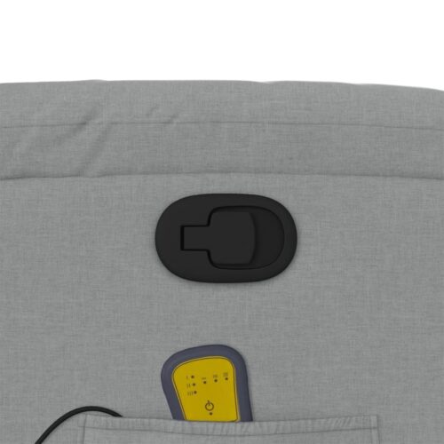 Massage Recliner Chair Light Grey Fabric - Image 10