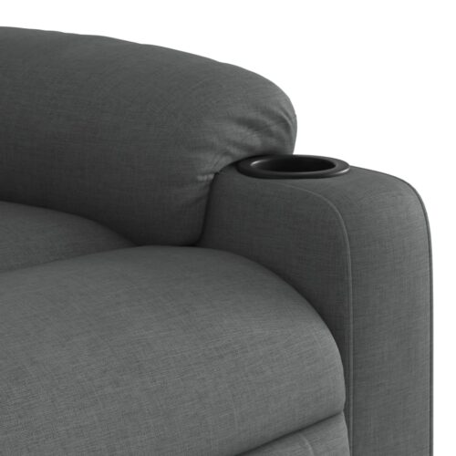 Massage Recliner Chair Dark Grey Fabric - Image 9
