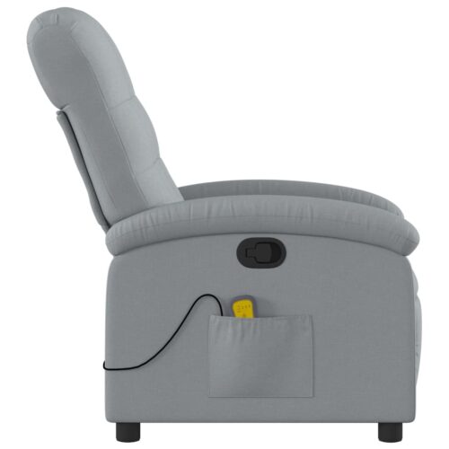 Massage Recliner Chair Light Grey Fabric - Image 5