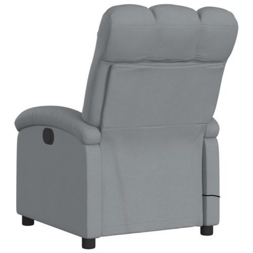 Massage Recliner Chair Light Grey Fabric - Image 6