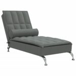 Massage Chaise Chair Fabric Lounge Living Room Couch Lounger Sofa Massager Grey