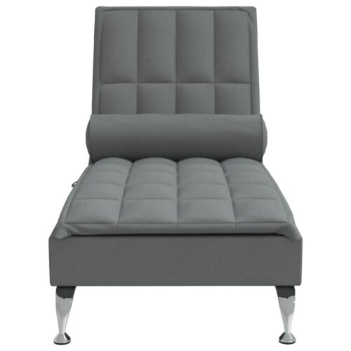 Massage Chaise Chair Fabric Lounge Living Room Couch Lounger Sofa Massager Grey - Image 4