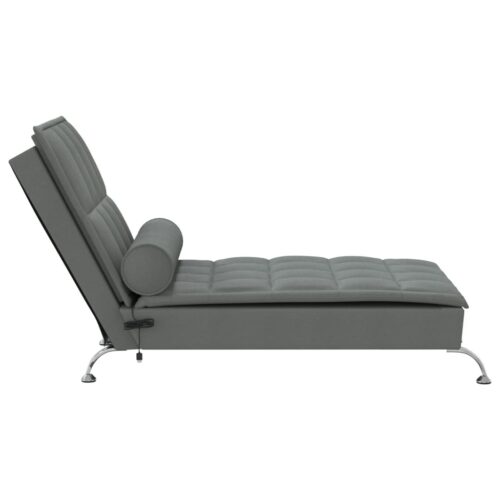 Massage Chaise Chair Fabric Lounge Living Room Couch Lounger Sofa Massager Grey - Image 5