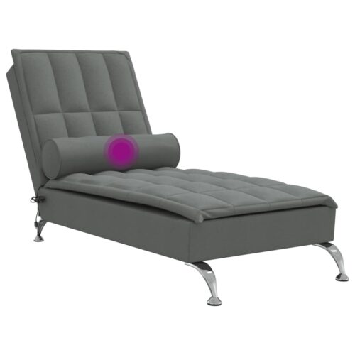 Massage Chaise Chair Fabric Lounge Living Room Couch Lounger Sofa Massager Grey - Image 7