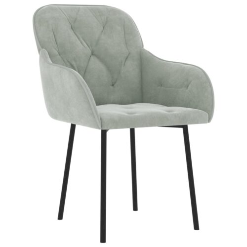 Dining Chairs 2pcs Light Grey Velvet