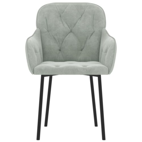 Dining Chairs 2pcs Light Grey Velvet - Image 4