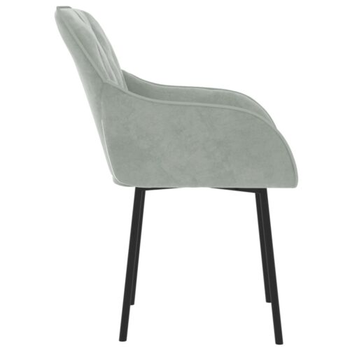 Dining Chairs 2pcs Light Grey Velvet - Image 5