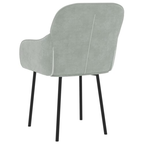 Dining Chairs 2pcs Light Grey Velvet - Image 6