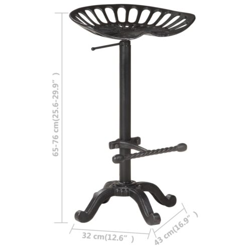 Bar Stool Black Cast Iron - Image 7