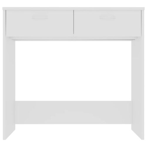 Desk White 80x40x75cm Engineered Wood - Image 3