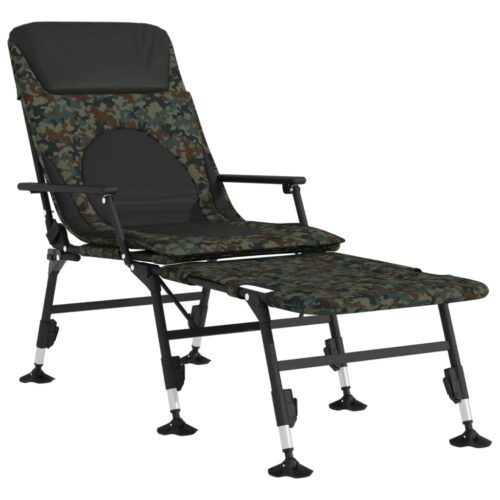 Fishing Bedchair with Adjustable MudLegs Foldable Camouflage