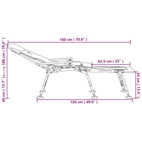 Fishing Bedchair with Adjustable MudLegs Foldable Camouflage - Image 12