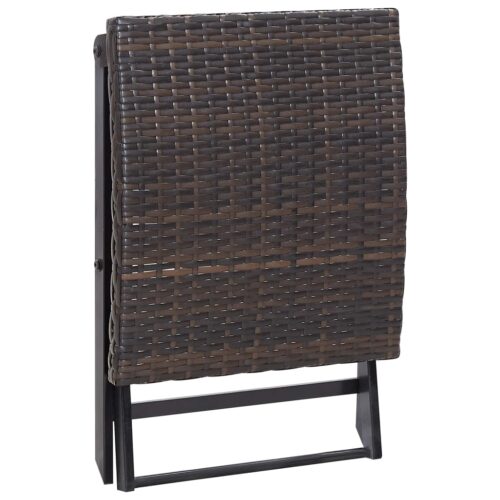 Folding Stool Poly Rattan Brown - Image 4