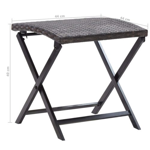 Folding Stool Poly Rattan Brown - Image 6