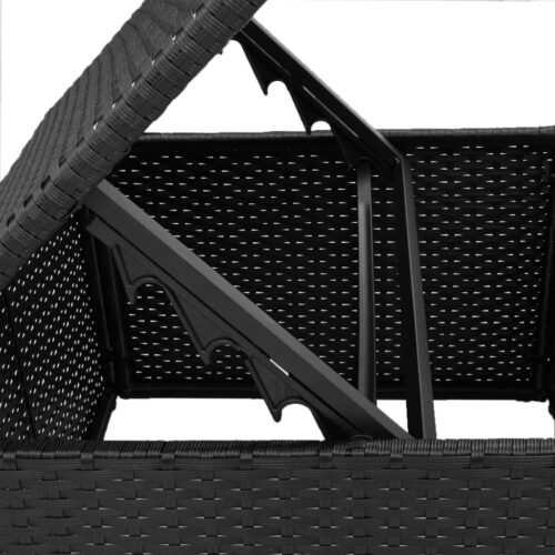 Outdoor Garden Stool Wicker Rattan Patio Ottoman Bench Seat Black 55x55x37cm - Image 8