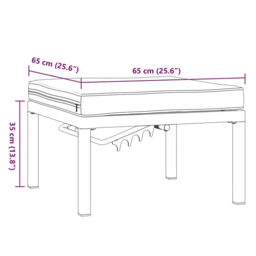 Outdoor Garden Stool Wicker Rattan Patio Ottoman Bench Seat Black Aluminium - Image 8